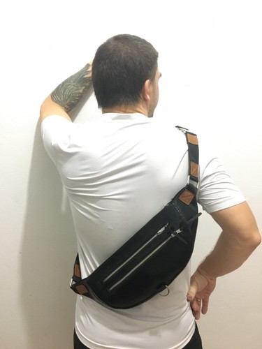 Borsa tracolla nera marsupio - a,